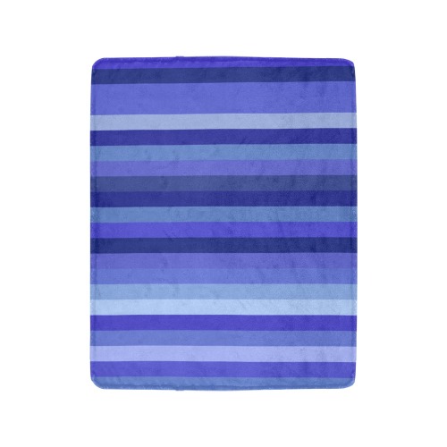 Blueberry Blue Stripes Ultra-Soft Micro Fleece Blanket 40"x50"