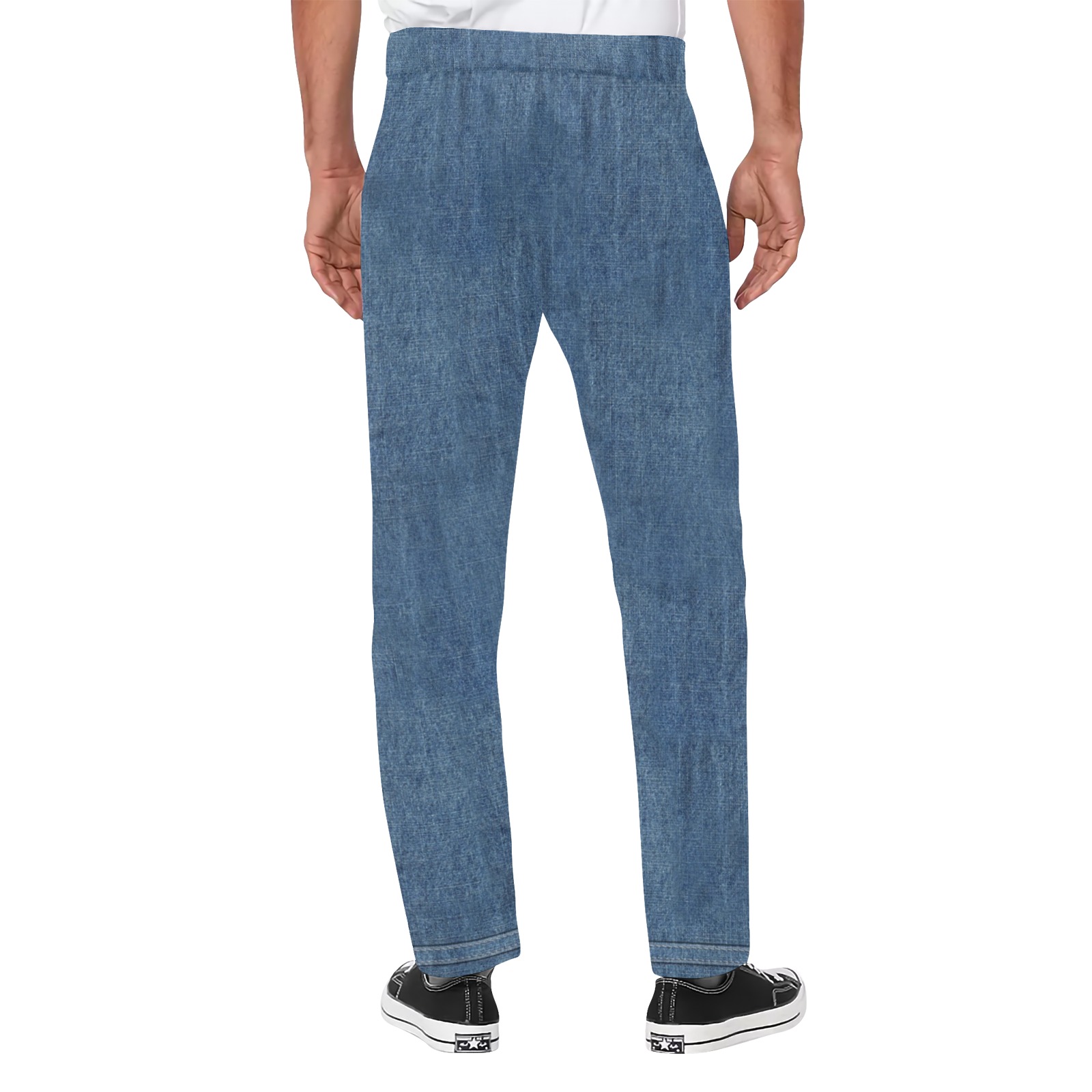 Denim-Look Men's All Over Print Casual Trousers (Model L68)