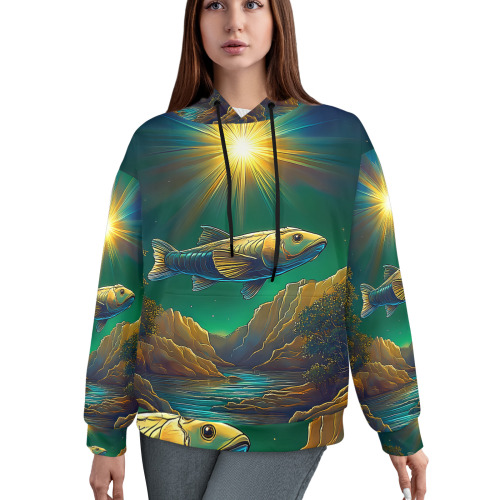 Celestial Swim Women's All Over Print Hoodie (Model H61)