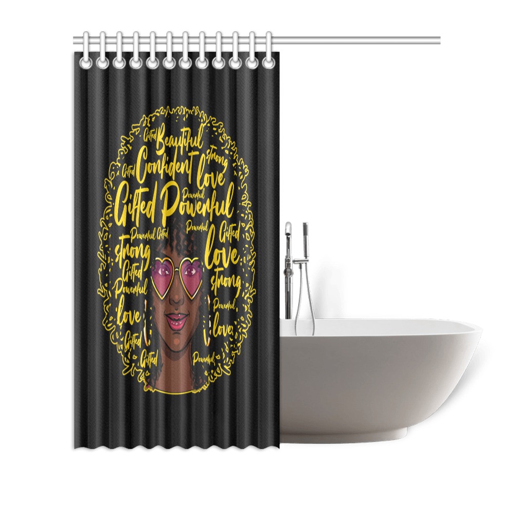 "GIFTED" Shower curtain(BLACK) 72"x72" Shower Curtain 72"x72"
