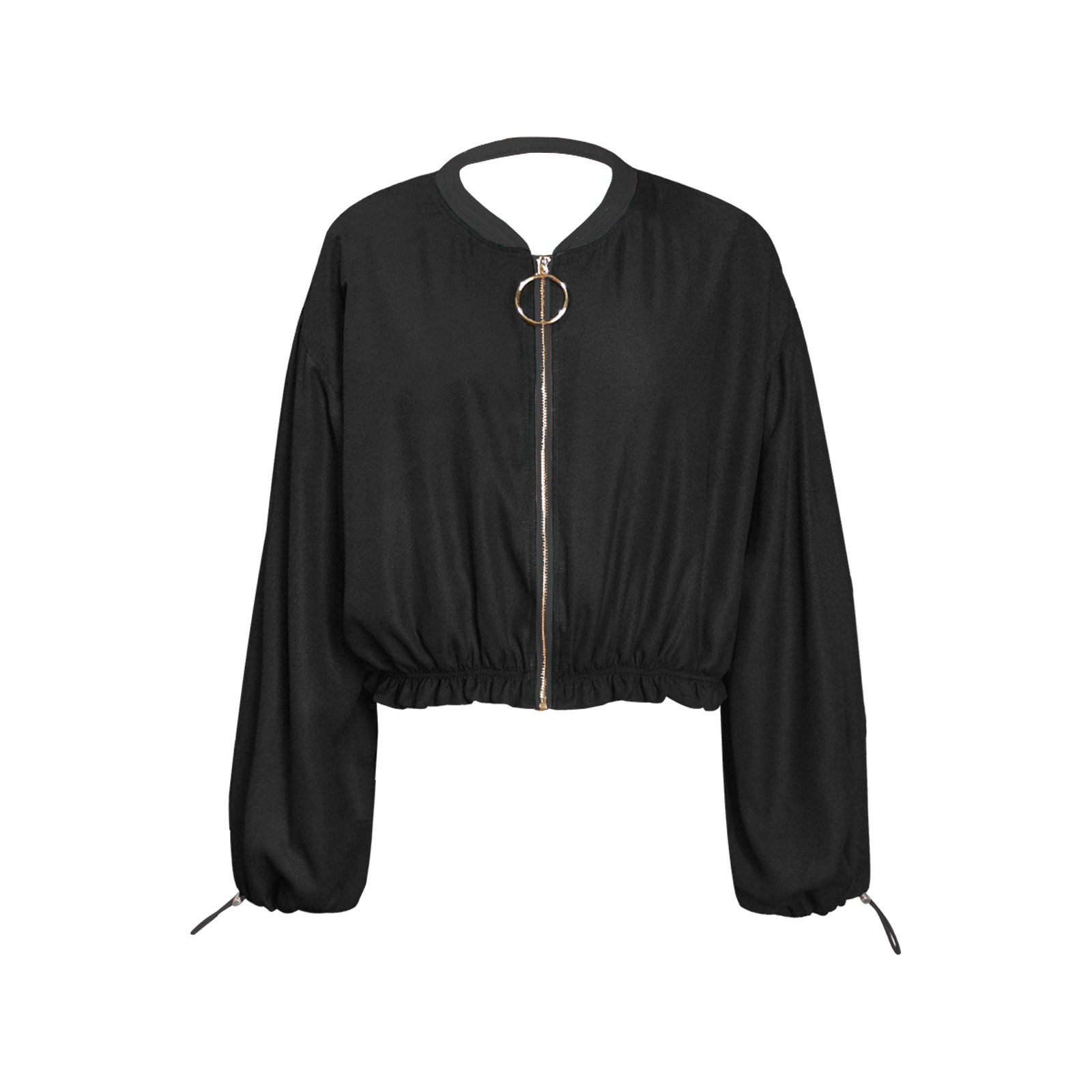 Black Cropped Chiffon Jacket for Women (Model H30)