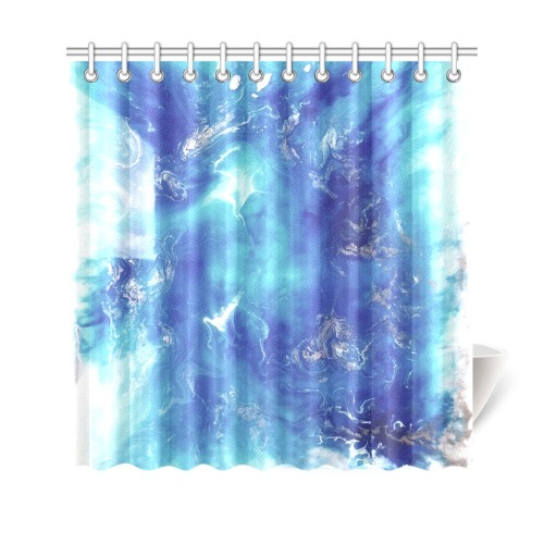 Encre Bleu Photo Shower Curtain 69"x70"