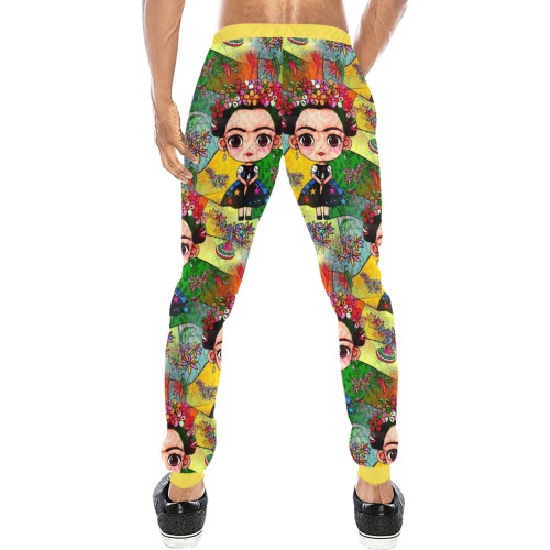 Frida Pop Art by Nico Bielow Men's All Over Print Sweatpants (Model L11)