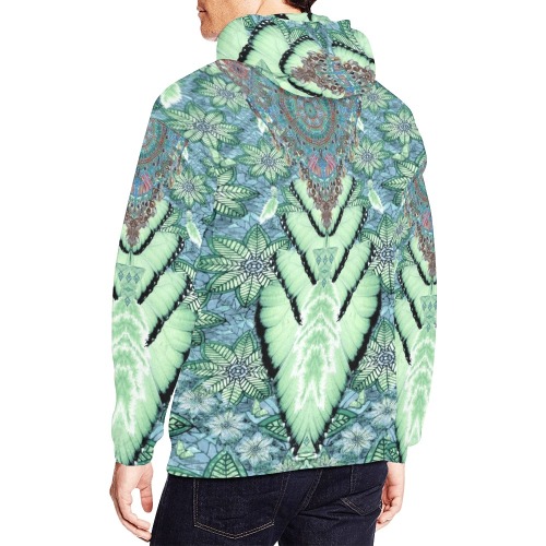 flowers 8 chains vneck All Over Print Hoodie for Men (USA Size) (Model H13)