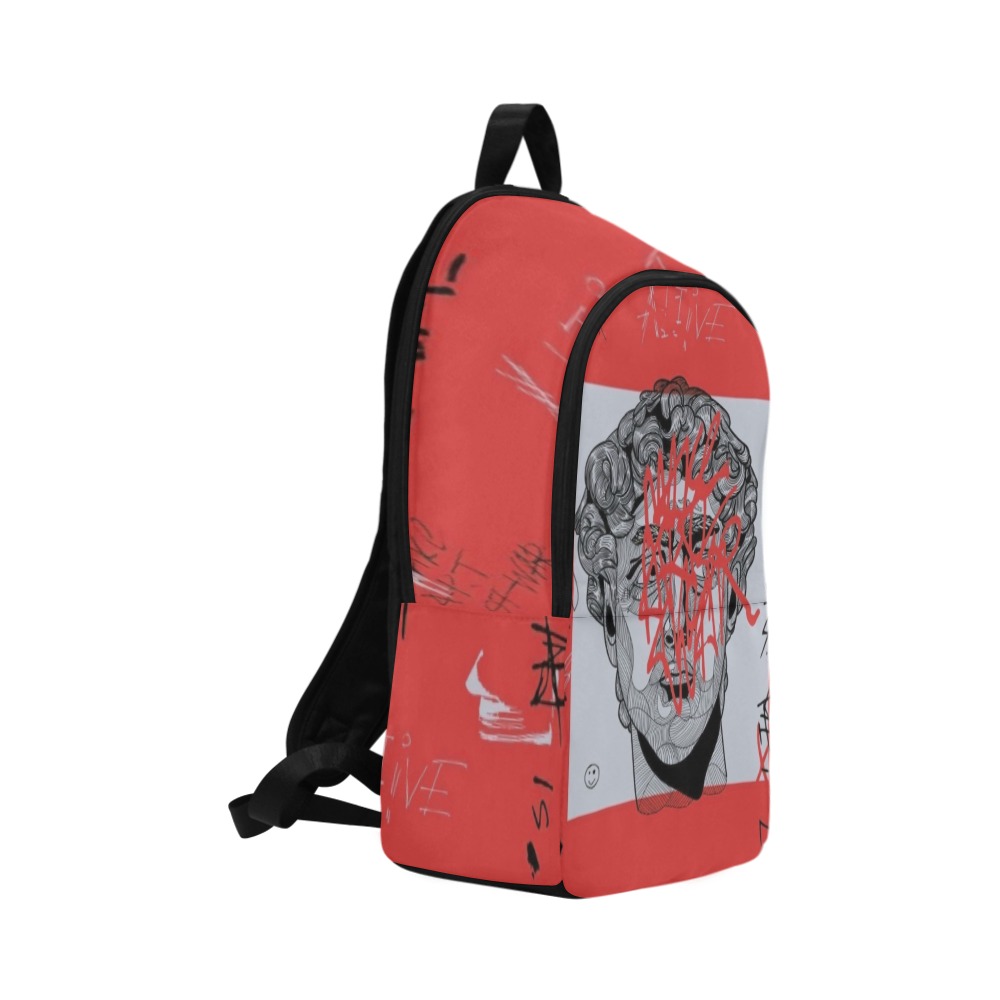 Red Painting x Grafitti Fabric Backpack for Adult (Model 1659)