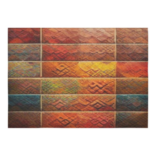 colourful brick Cotton Linen Tablecloth 60"x 84"