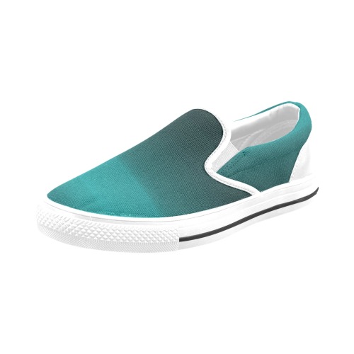 blu blk white Men's Slip-on Canvas Shoes (Model 019)