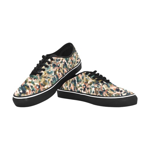 Abstract leopard colorful AP Classic Men's Canvas Low Top Shoes (Model E001-4)