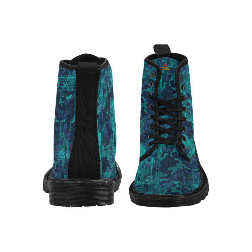 Cyber Camo Martin Boots for Men (Black) (Model 1203H)