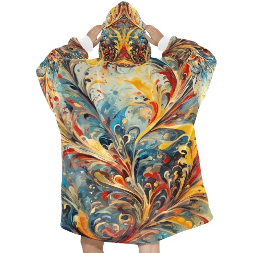 Stunning abstract floral ornament. Colorful art. Blanket Hoodie for Women