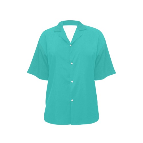 color light sea green All Over Print Hawaiian Shirt for Women (Model T58)