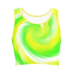 top verde explosion Women's Crop Top (Model T42)