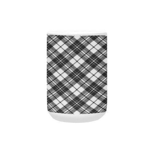Tartan black white pattern holidays Christmas xmas elegant lines geometric cool fun classic elegance Custom Ceramic Mug (15OZ)