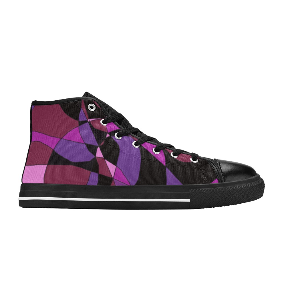 Abstract Design #6 Women's Classic High Top Canvas Shoes (Model 017)