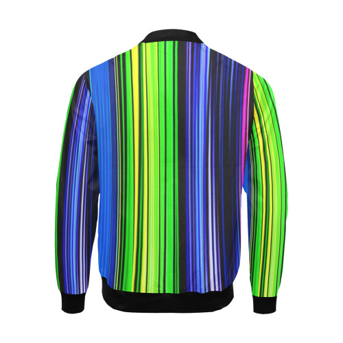 A Rainbow Of Stripes All Over Print Bomber Jacket for Men (Model H19)