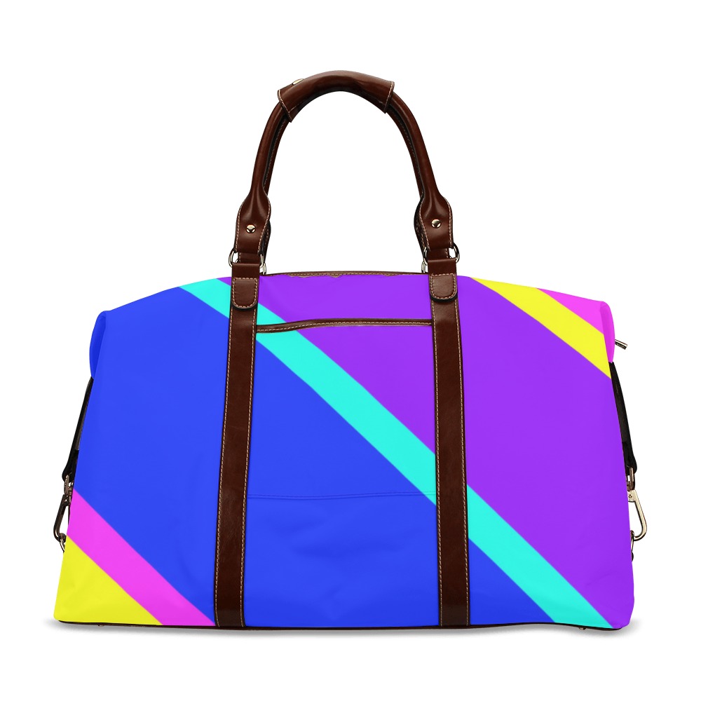 Bright Neon Colors Diagonal Classic Travel Bag (Model 1643) Remake