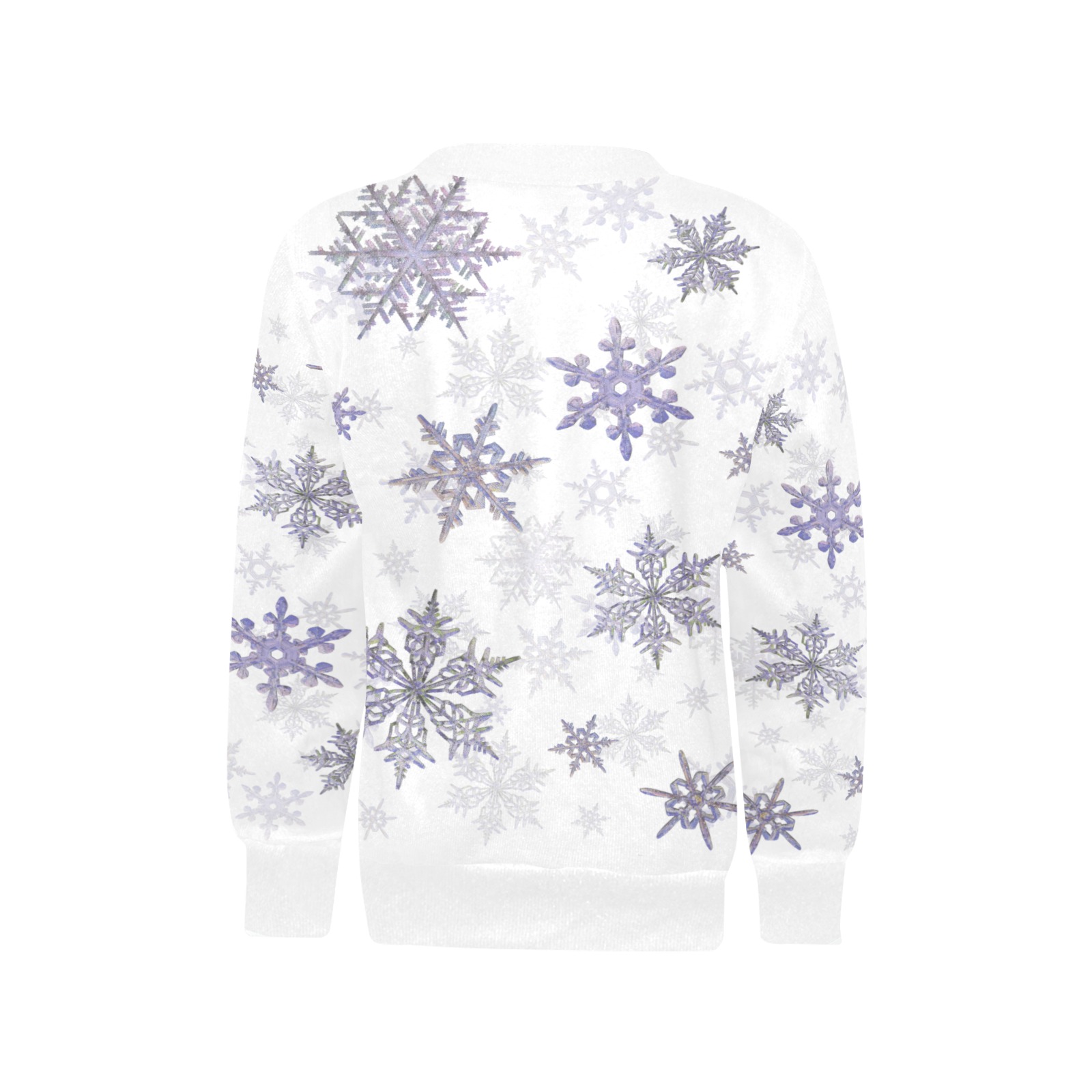 Snowflakes Winter Christmas Time pattern Girls' All Over Print Crew Neck Sweater (Model H49)