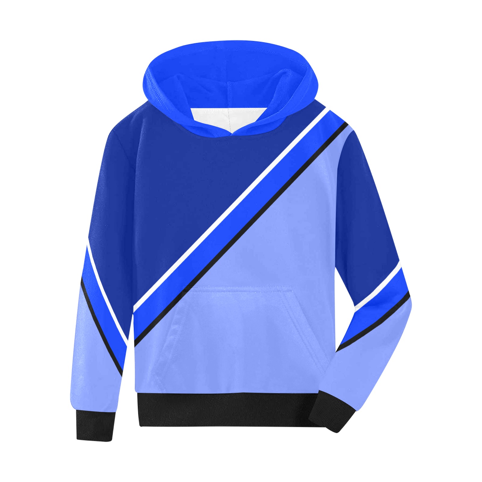 Diagonal Shades of Blue Kids' All Over Print Hoodie (Model H38)