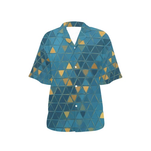 mosaic triangle 6 All Over Print Hawaiian Shirt for Women (Model T58)