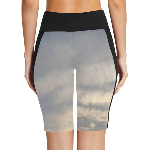 Rippled Cloud Collection Women's Workout Half Tights (Model L42)