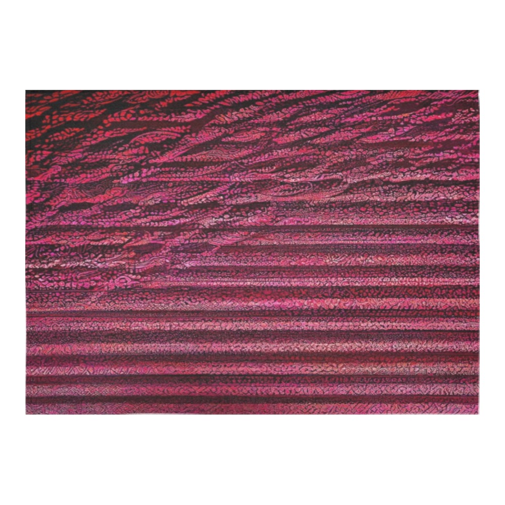 burgundy striped Cotton Linen Tablecloth 60"x 84"