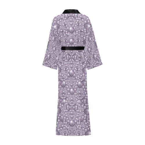festive purple pearls Long Kimono Robe