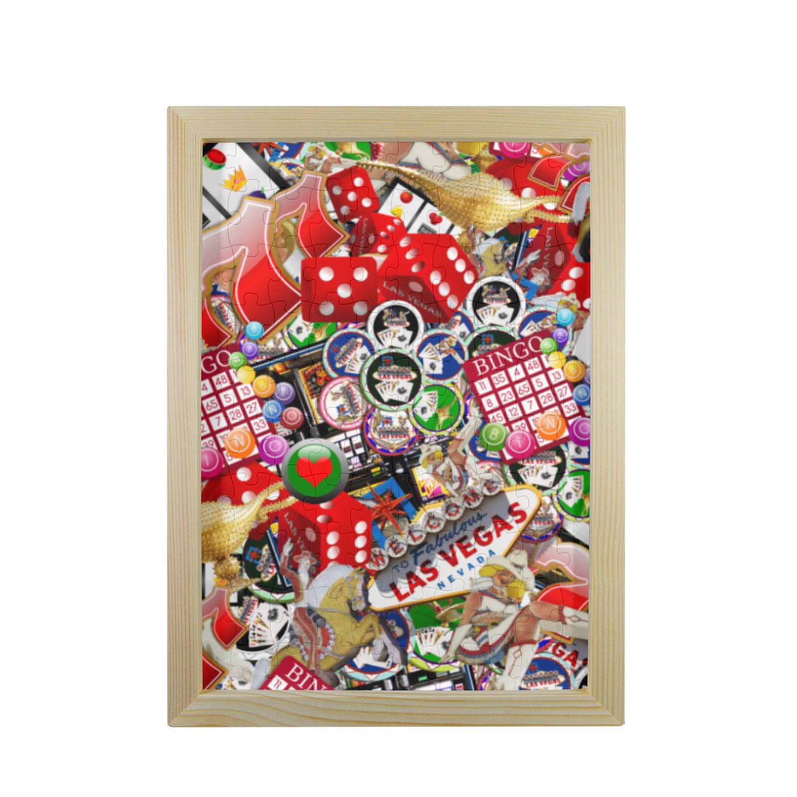 Gamblers Delight - Las Vegas Icons 100-Piece Puzzle Frame 9.5"x 12.5"