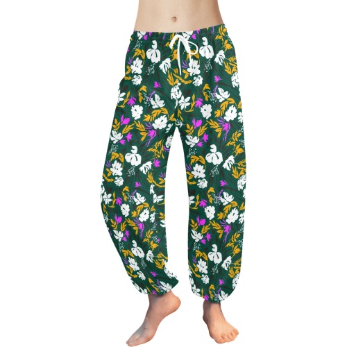 Dark garden abstract green Women's All Over Print Harem Pants (Model L18)