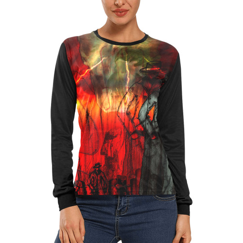 DYSTOPIA Women's All Over Print Long Sleeve T-shirt (Model T51)