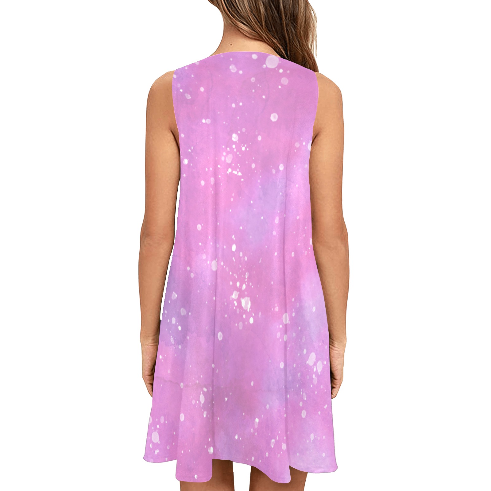 Pink Sleeveless A-Line Pocket Dress (Model D57)