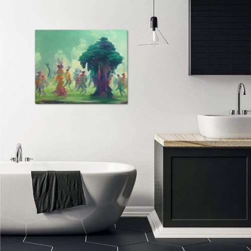 psychedelic forrest 3 Frame Canvas Print 20"x16"