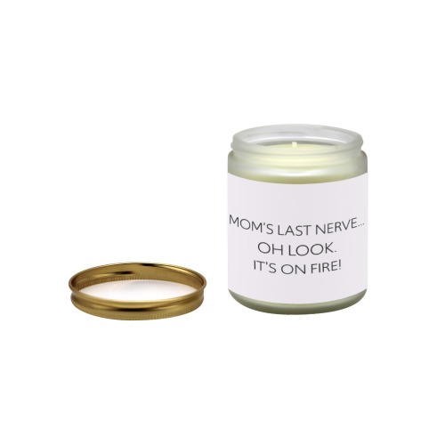 mom's last nerve Frosted Glass Candle Cup - Large Size (Lavender&Lemon)