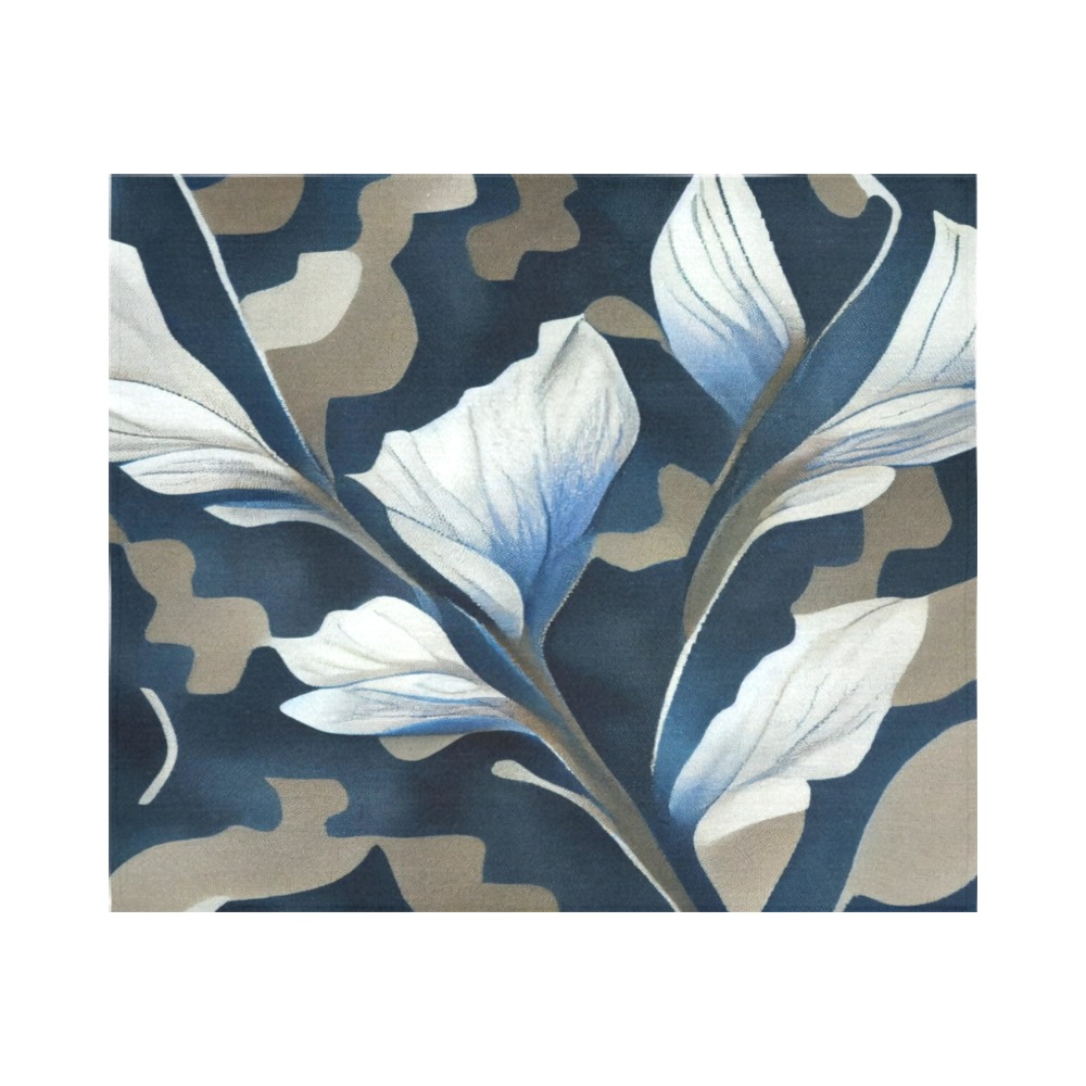 blue and white flower pattern Cotton Linen Wall Tapestry 60"x 51"