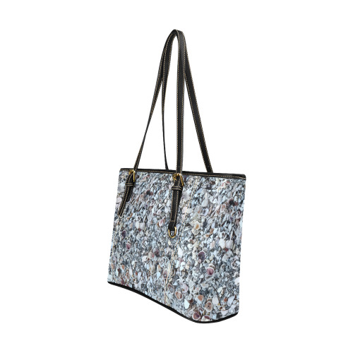 Shells On The Beach 7294 Leather Tote Bag/Large (Model 1640)