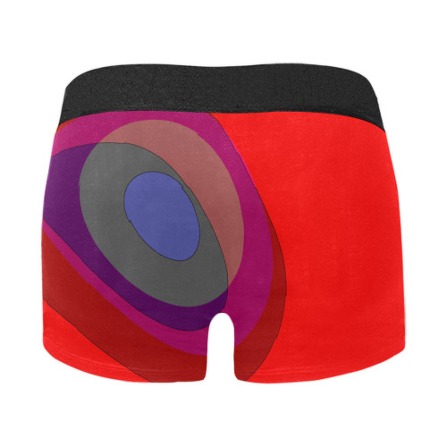 Red Abstract 714 Men's Boxer Briefs w/ Custom Waistband (Merged Design) (Model L10)
