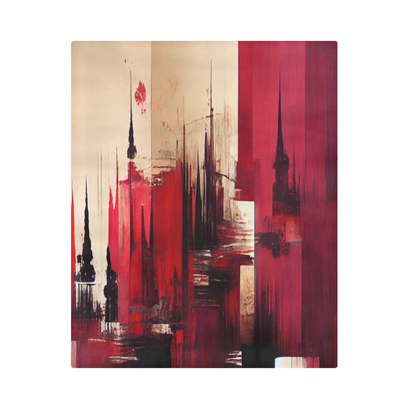 graffiti buildings red and cream 1 Duvet Cover 86"x70" ( All-over-print)
