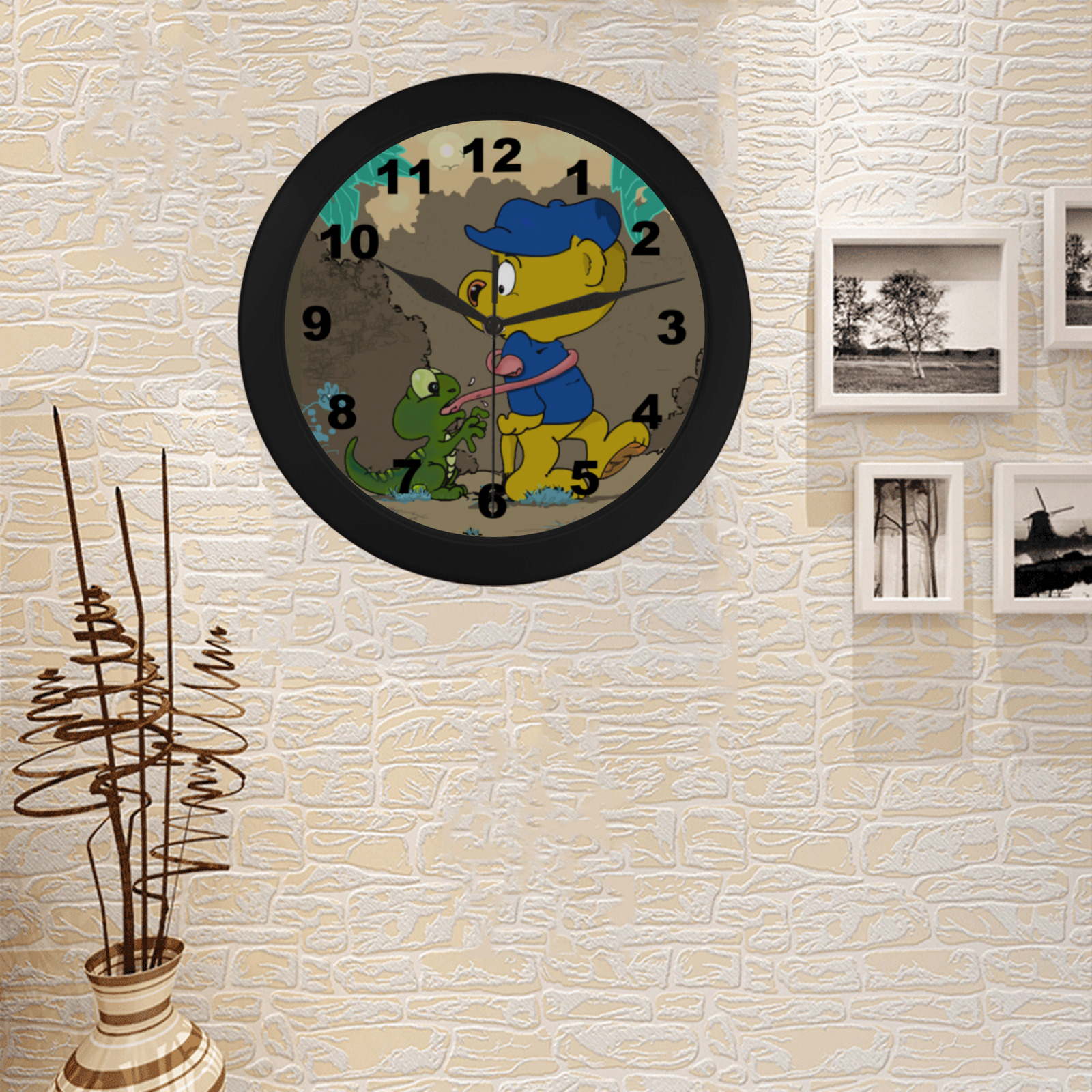 Ferald and The Baby Lizard Circular Plastic Wall clock
