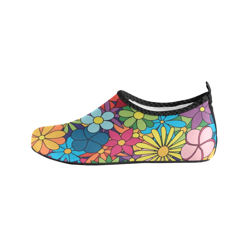 Hippy Flower Power Men's Slip-On Water Shoes (Model 056)