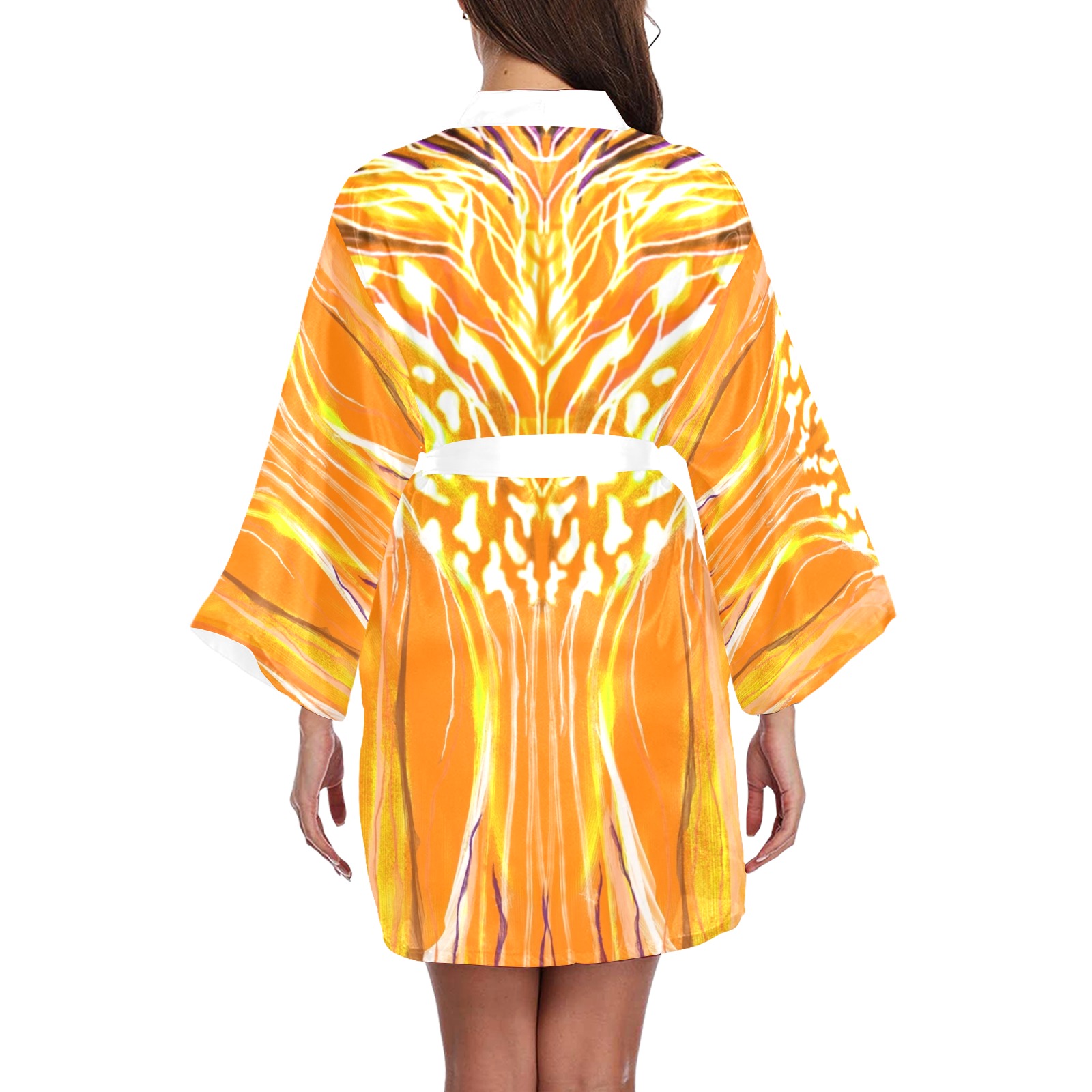 yellow Long Sleeve Kimono Robe