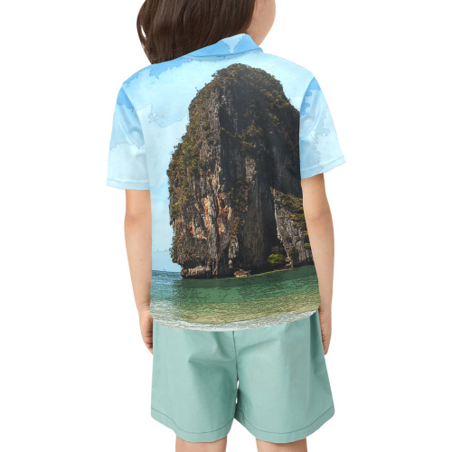 Phra-Nang Krabi Thailand Little Girls' All Over Print Polo Shirt (Model T55)