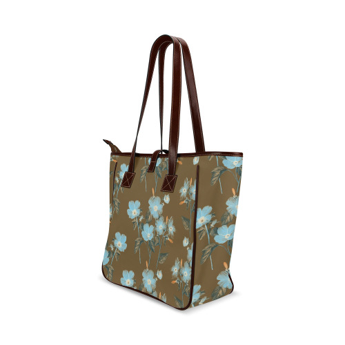 Rustic Blue Floral Bouquet Classic Tote Bag (Model 1644)