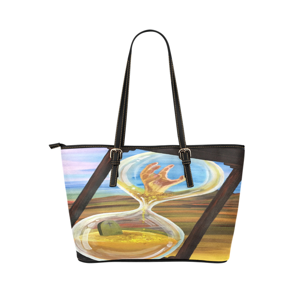Out Of Time Leather Tote Bag/Small (Model 1651)