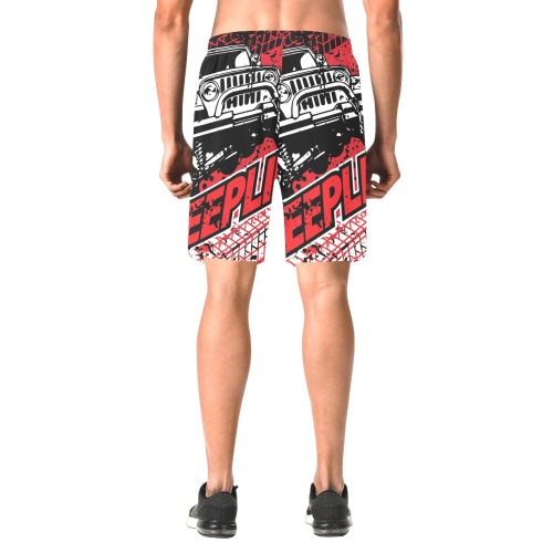 Jeep Life Beach Shorts Men's All Over Print Elastic Beach Shorts (Model L20)