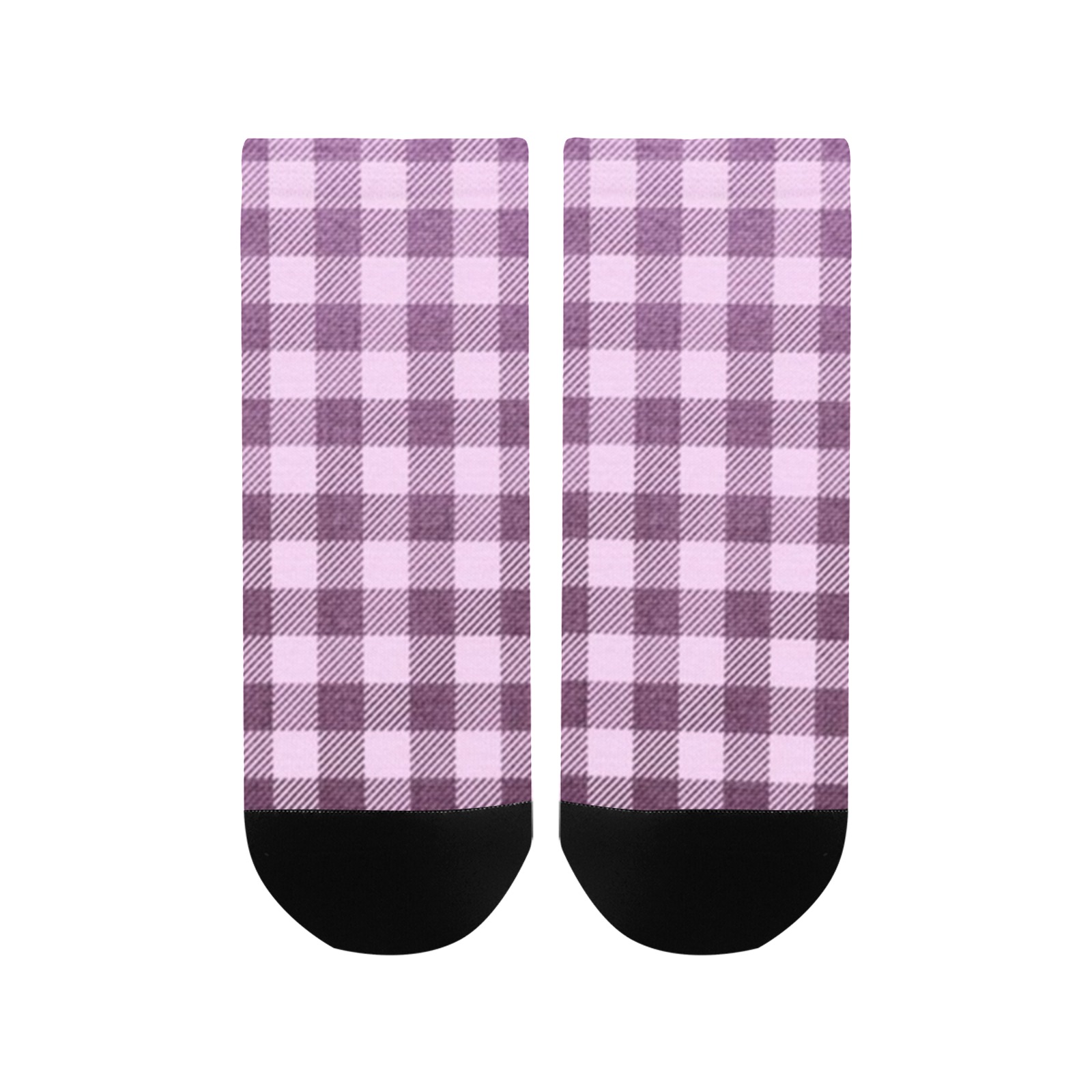 Pastel Rose Plaid Women's Ankle Socks