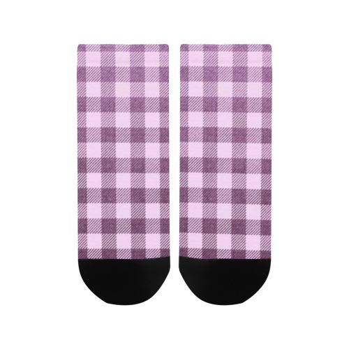 Pastel Rose Plaid Women's Ankle Socks