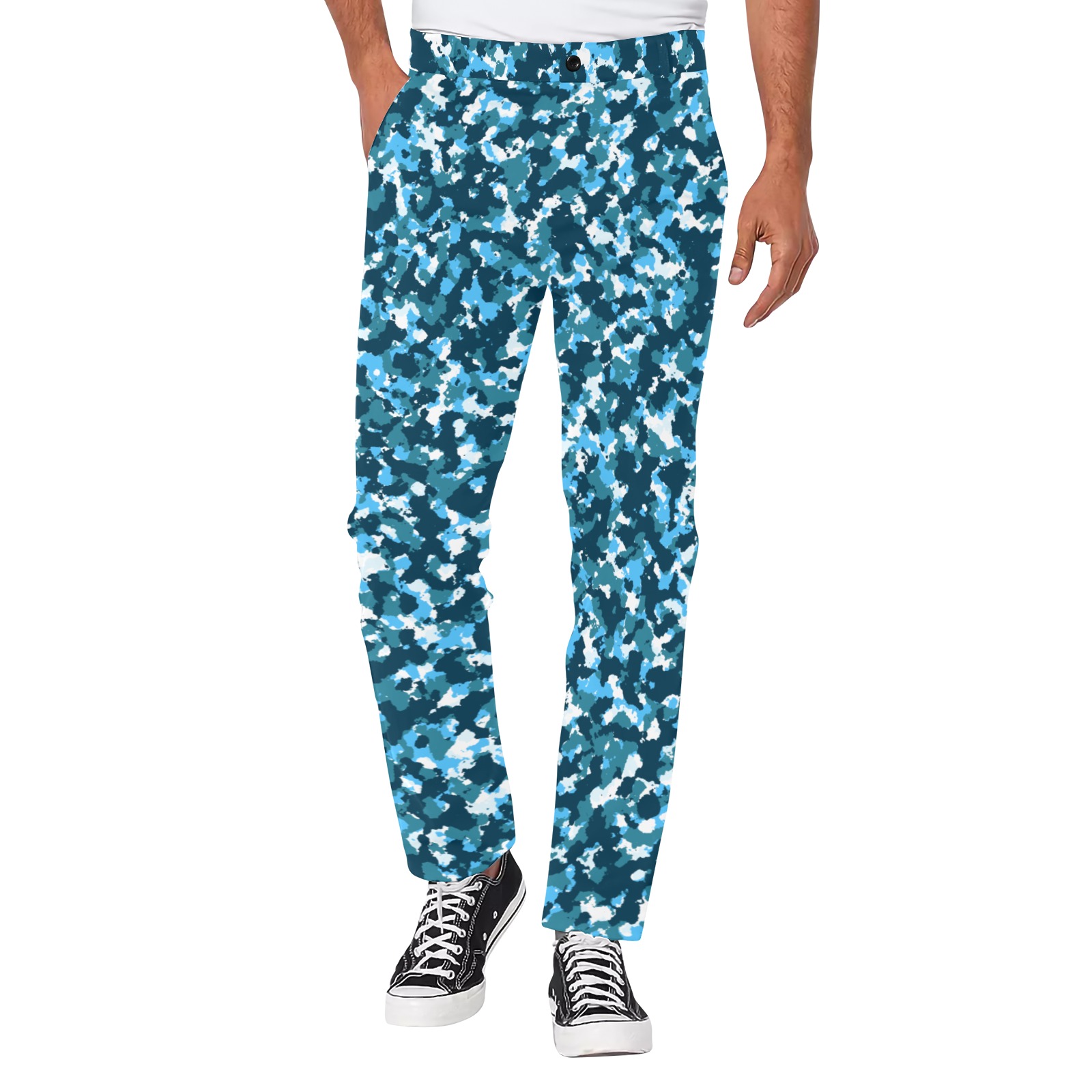 FridayBlue(7) Men's All Over Print Casual Trousers (Model L68)