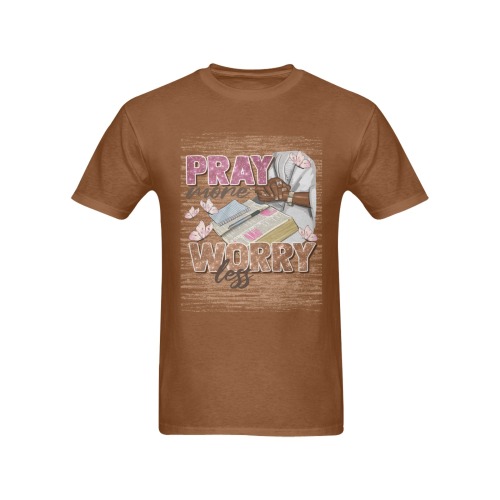 Pray More (2) Men's T-Shirt in USA Size (Two Sides Printing)