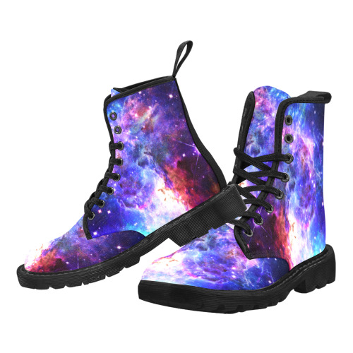 Mystical fantasy deep galaxy space - Interstellar cosmic dust Martin Boots for Men (Black) (Model 1203H)