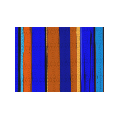 Abstract Blue And Orange 930 500-Piece Wooden Photo Puzzles
