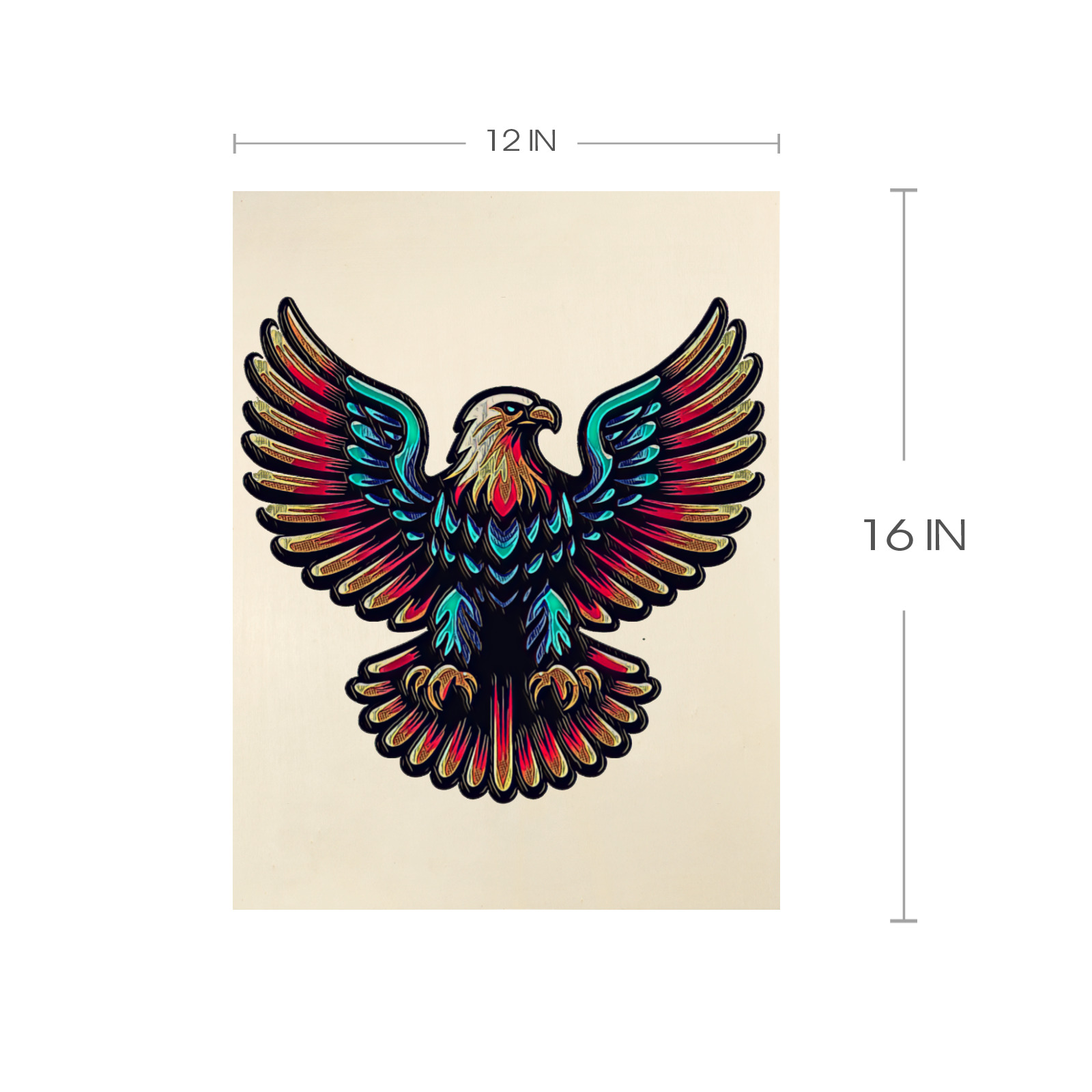 402 American Eagle Wood Print 12"x16"
